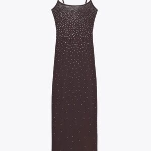Zara Black Maxi Dress with Silver Studs